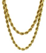 18ct gold rope twist chain, stamped 750 import marks, approx 35.