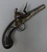 19th century flintlock Pocket pistol, stamped W.
