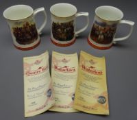 Three Danbury Mint limited edition tankards in the Great Battles of the British Army Collection