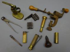 Cartridge making equipment including steel bullet mould,12 bore brass stand and sizer,