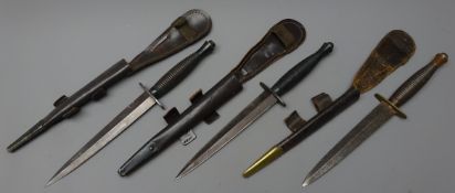 Three 3rd Pattern Commando Knives, 17.