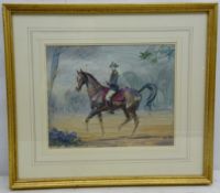 'French General' on Horseback, oil on canvas, titled and signed Donald Wood,