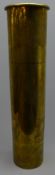WWl German large brass shell case of tapering form inscribed 1917 Gimino 1919 H50cm