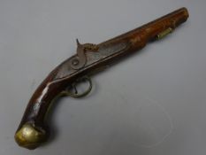 19th century percussion converted from flintlock, pistol,