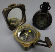 TG.Co. Ltd. Mark III Military compass, black japanned brass case stamped with Crows foot No.