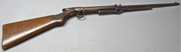 Vintage Lincoln Jefferies type under lever .177cal, air rifle, walnut stock with chequer grips, No.