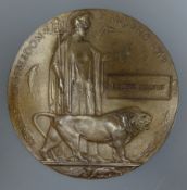 WWI bronze memorial plaque,