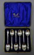 Late Victorian set of six Robert Pringle and Sons silver coffee spoons commemorating the Royal