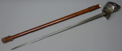Victorian British infantry officer's sword, the 82cm fullered steel blade marked (crown)49W,