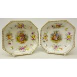 Pair early 20th century Berlin pottery dishes,