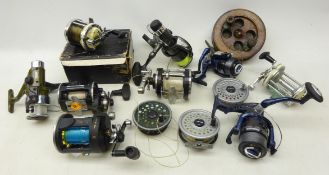 Collection of fishing reels including; Abu Garcia 'GT345 LW' (incomplete), Penn '535',
