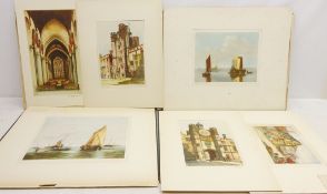 'Ships in Calm Water', two etchings signed by Randall Mason, Fishing Boats,