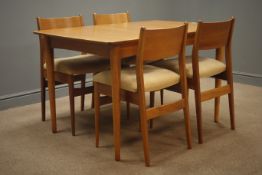 Mid 20th century teak extending dining table (210cm x83cm, H72cm),