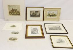 Scarborough - collection of 19th century and later engravings including 'Scarborough Castle',