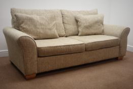 Pair Next Home three seat sofas upholstered in neutral fabric, W205cm,