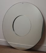 Large circular mirror with recessed centre,