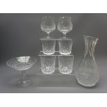 Pair Waterford crystal Colleen pattern Brandy Balloons & matching comport,