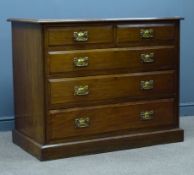 Early 20th century mahogany chest, two short and three long drawers, plinth base, W114cm, H94cm,