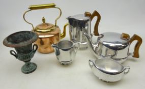 Four piece Picquot Ware tea set,