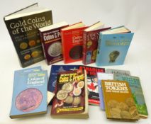 Collection of Coin reference books including Gold Coins of the World,