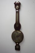 George III mahogany four dial wheel barometer,