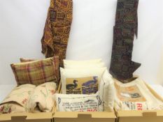 Shop Stock - Three canvas and jute pillows printed with sheep and Ducks etc and packs of unopened