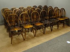 Set 28 Windsor style hoop and wheel back chairs,