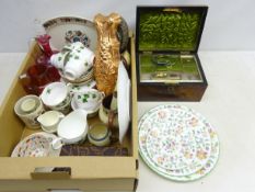 1930s 'The Romany Fortune Telling Tea Cup' with saucer, Victorian walnut sewing box,