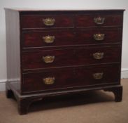 19th century scumbled pine chest, two short and three long drawers, bracket feet, W102cm, H89cm,