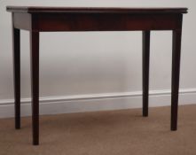 19th century mahogany side tea table, moulded rectangular fold over top,