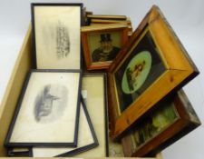 Six Vanity Fair prints in leather frames, framed lithographs,