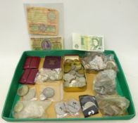 Collection of mostly Great British coins including; over 100 grams of pre 1947 silver,