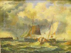Boats Coming into Shore, early 20th century oil on canvas unsigned 29.5cm x 39.