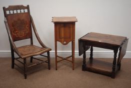 Victorian inlaid nursing chair, shaped and carved cresting rail, solid back and seat,