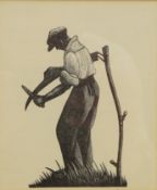 Man with a Scythe, woodblock print after Clare Leighton (British 1901-1989) 10.