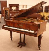 Victorian 'Collard and Collard London' rosewood cast iron straight strung baby grand piano, W139cm,