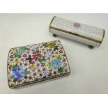 Chinese Cloisonne box, the hinge cover decorated with Chrysanthemums and other flowers,