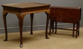 Early 20th century mahogany table with slide, cabriole legs (79cm x 53cm,