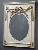 Neo classical style oval bevel edge mirror, W65cm,