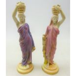 Pair of early 20th century Royal Worcester figures modelled as two female water carriers no.