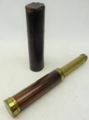 19th century four-draw brass and rosewood telescope by F.