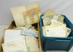 Collection of early 20th century ephemera including cheques, bills, receipts,