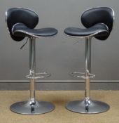 Pair chrome bar stools, H98cm Condition Report <a href='//www.davidduggleby.