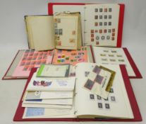 Collection of Queen Victoria and later stamps including; perf 1d reds, FDCs,