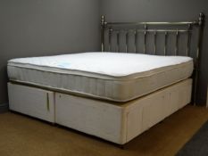 6' King size four drawer divan bed,
