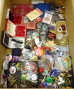 Collection of badges, keyrings, Masonic jewels,