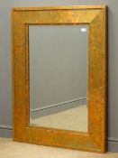 Rectangular acid washed copper finish mirror with bevelled glass,