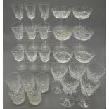 Waterford Lismore cut glass comprising five wine, three sherry and six port glasses,