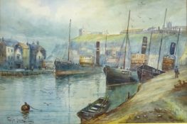 Whitby Harbour, 20th century watercolour signed and dated 1924 by Austin Smith 34.