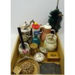 Victorian Sheffield plated coffee pot, hallmarked silver sugar bowl and cream jug,